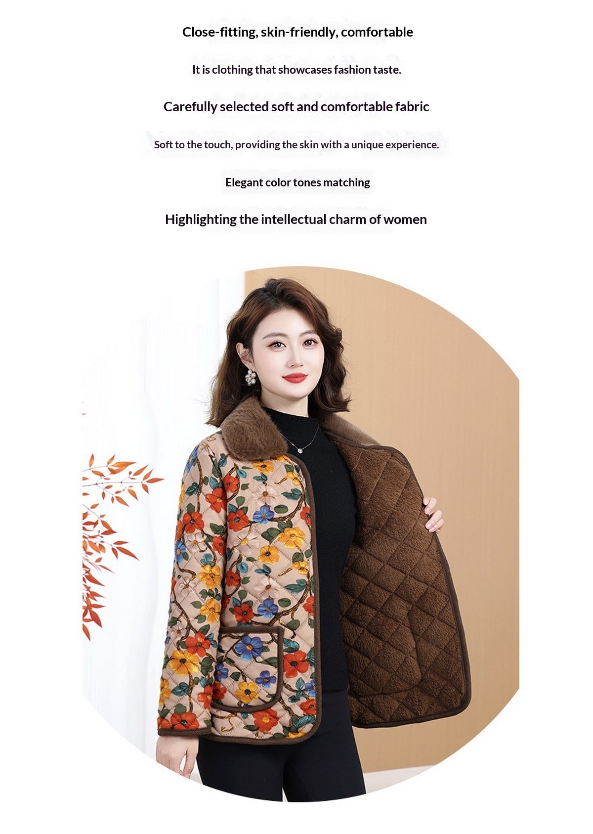 Womens Lightweight Padded Insulated Cotton Coat